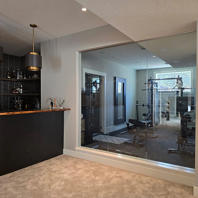 Interior glass installation